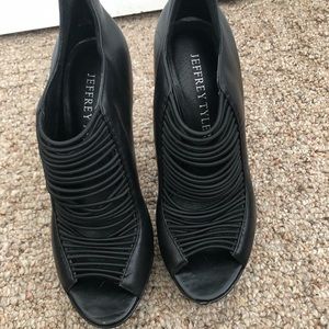 Black open toe ankle booties!